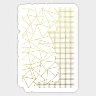 Abstract Grid on Side Gold Sticker